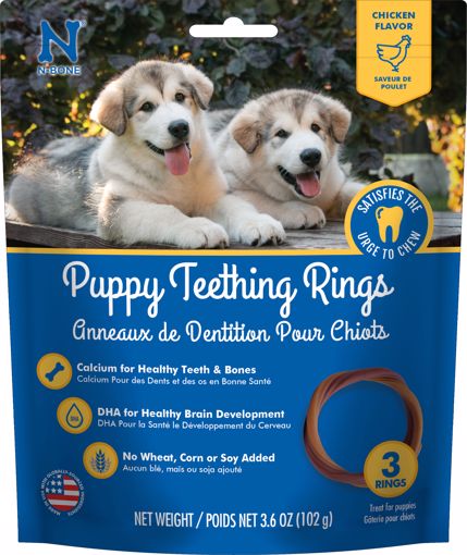 N-Bone Puppy Teething Rings Chicken Flavor 3.6oz