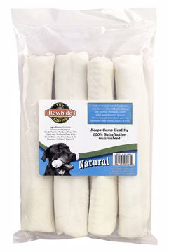 Lennox Beef Hide Chew Retriever Rolls - Natural FLavor. - 4pk 9-10 Inch long each