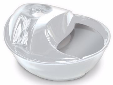White Ceramic Water Fountain - Raindrop Style - 60oz