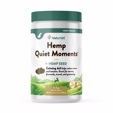 NaturVet Quiet Moments Soft Chew Jar plus Hemp Seed