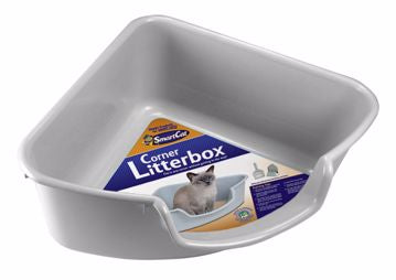 Smart Cat Corner Litter Box - Gray