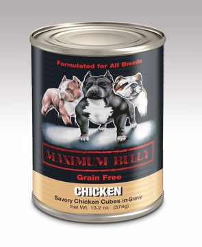 Maximum Bully Grain Free Savory Chicken in Cubes in Gravy 13.2oz.