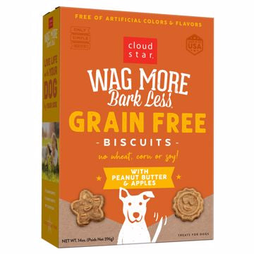 Wag More Bark Less Grain Free Biscuits w/Peanut Butter & Apples 14oz