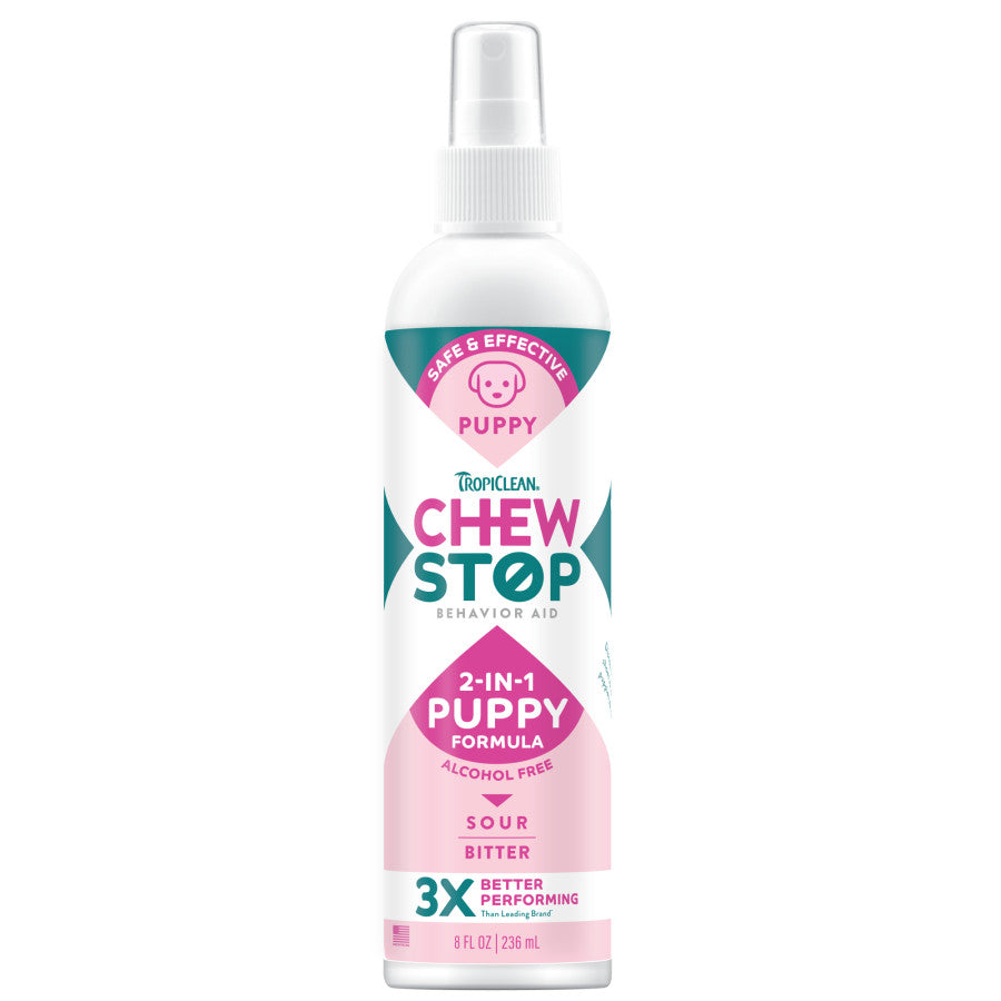TropiClean Chew Stop Behavioral Aid - 2 in 1 Puppy Formula - Better Performing - 8 oz