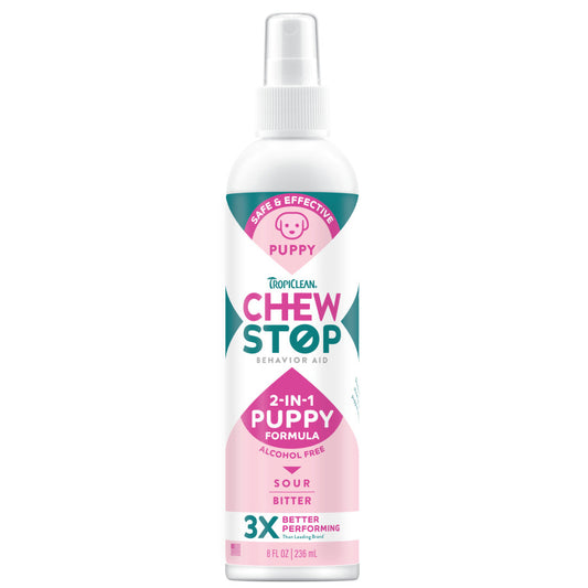 TropiClean Chew Stop Behavioral Aid - 2 in 1 Puppy Formula - Better Performing - 8 oz