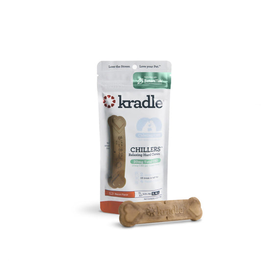 Kradle Calming Chillers Hard Chews for S, M, L Dog - Bacon