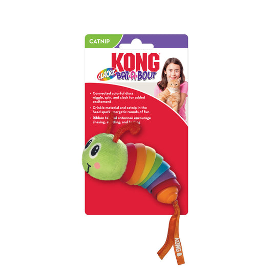 Kong Bat-A-Bout Clackz Caterpillar Cat Toy w/Catnip