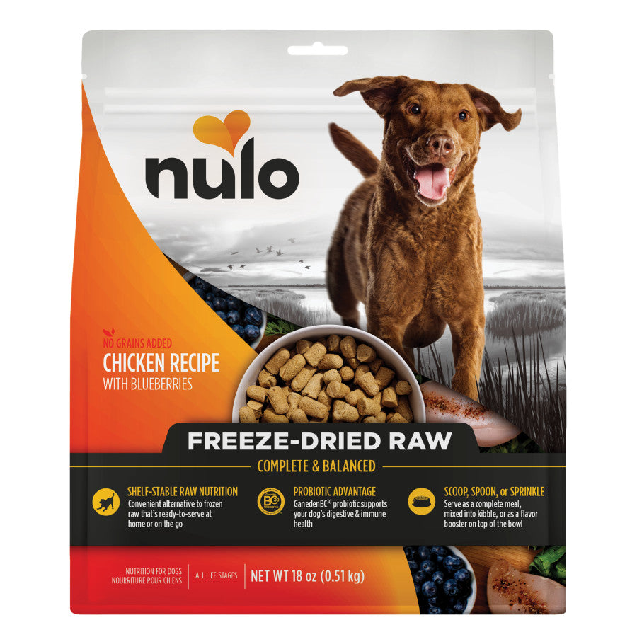Nulo Freeze-Dried Raw Dog Food Chicken w/Blueberries Recipe 18oz