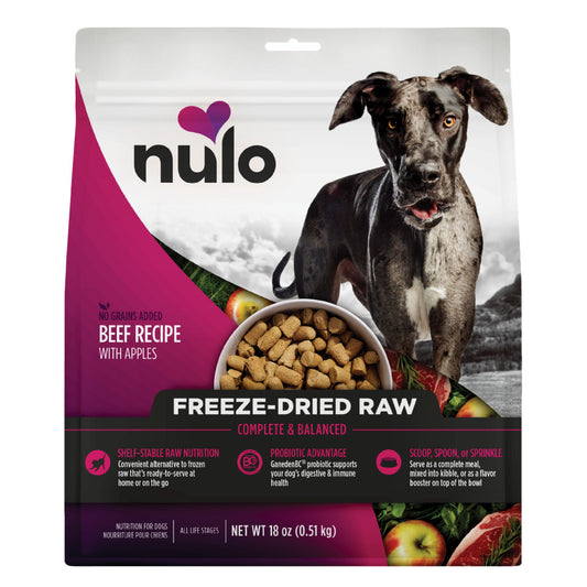 Nulo Freeze-Dried Raw Dog Food Beef w/Apples Recipe 18oz
