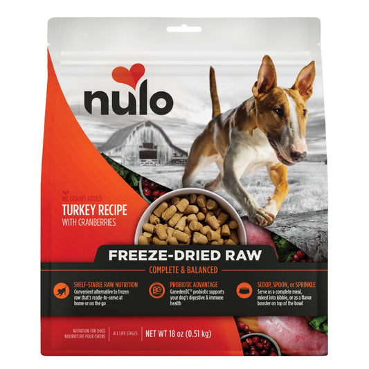 Nulo Freeze-Dried Raw Dog Food Turkey w/Cranberries Recipe 18oz