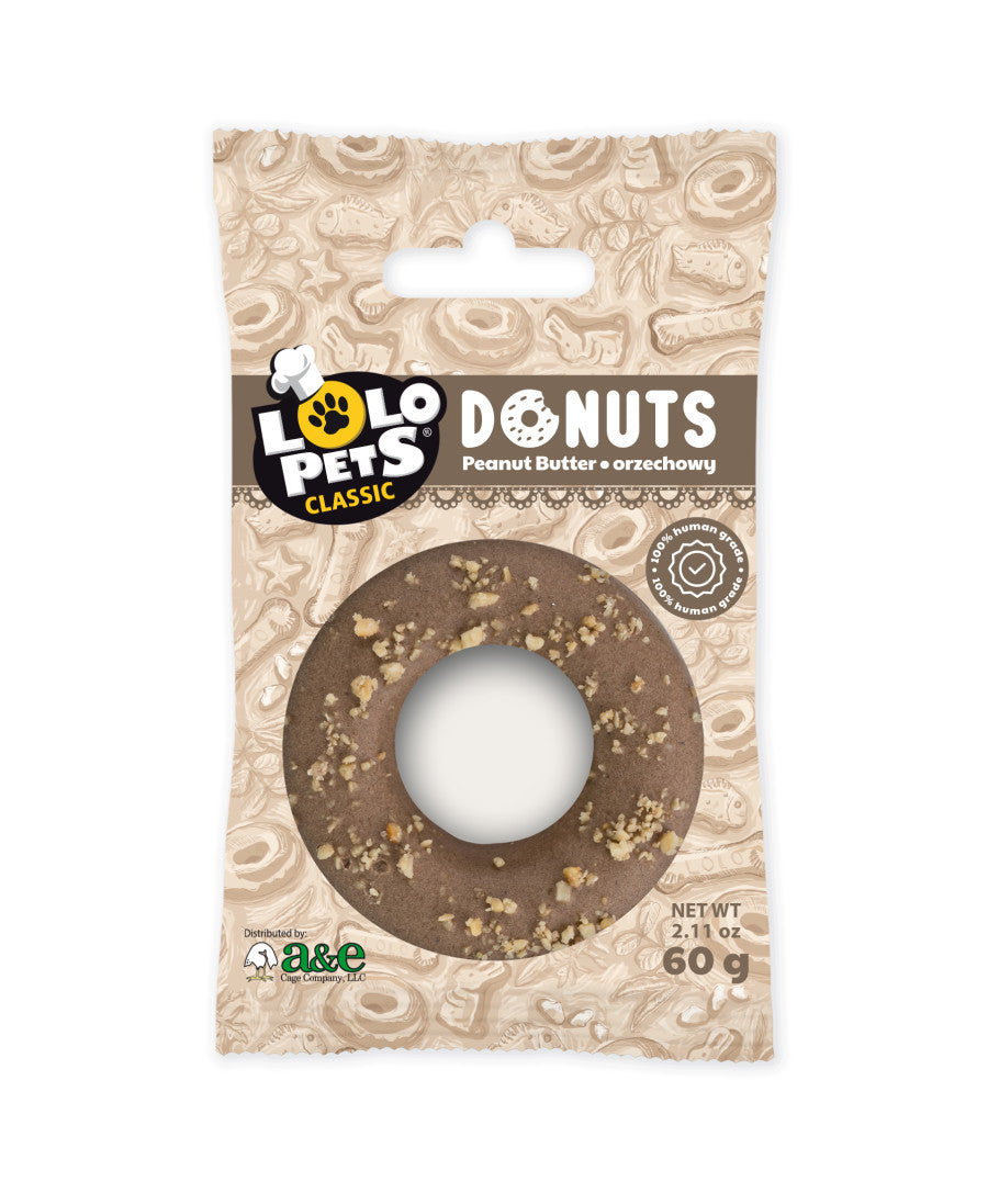 LOLO Gourmet Donut Dog Treat - Peanut Butter 2.11 oz