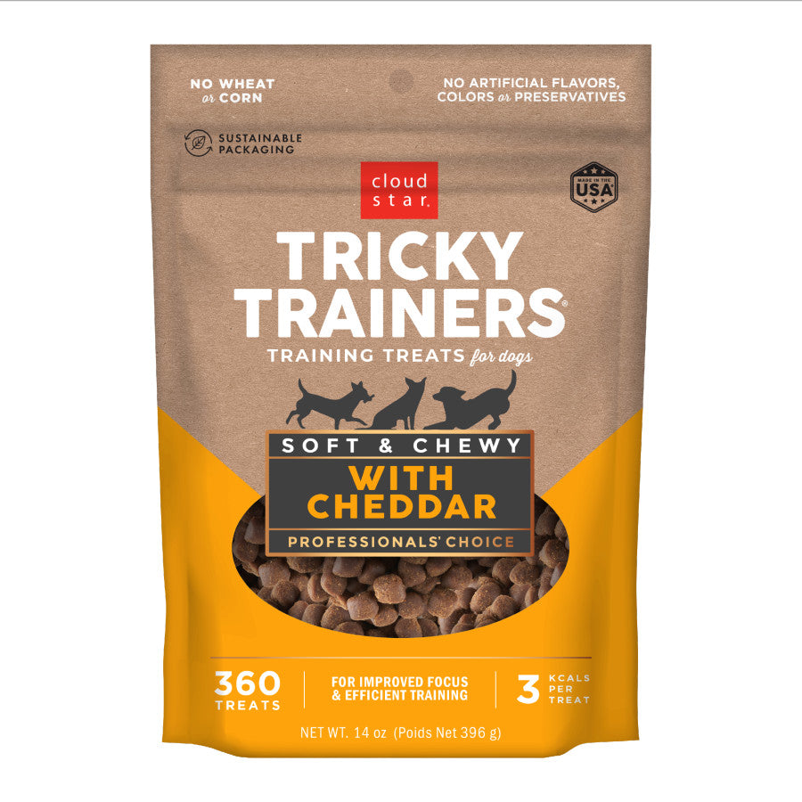 Cloud Star Tricky Trainers Soft & Chewy Dog Treats w/cheddar 14oz