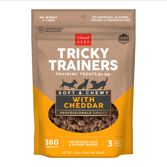 Cloud Star Tricky Trainers Soft & Chewy Dog Treats w/cheddar 14oz